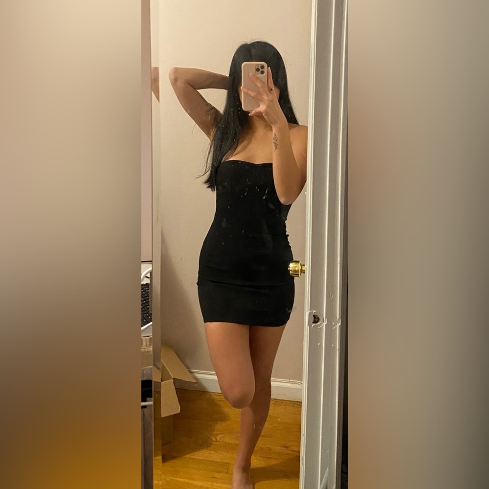 Topshop Black Strapless Dress size 2